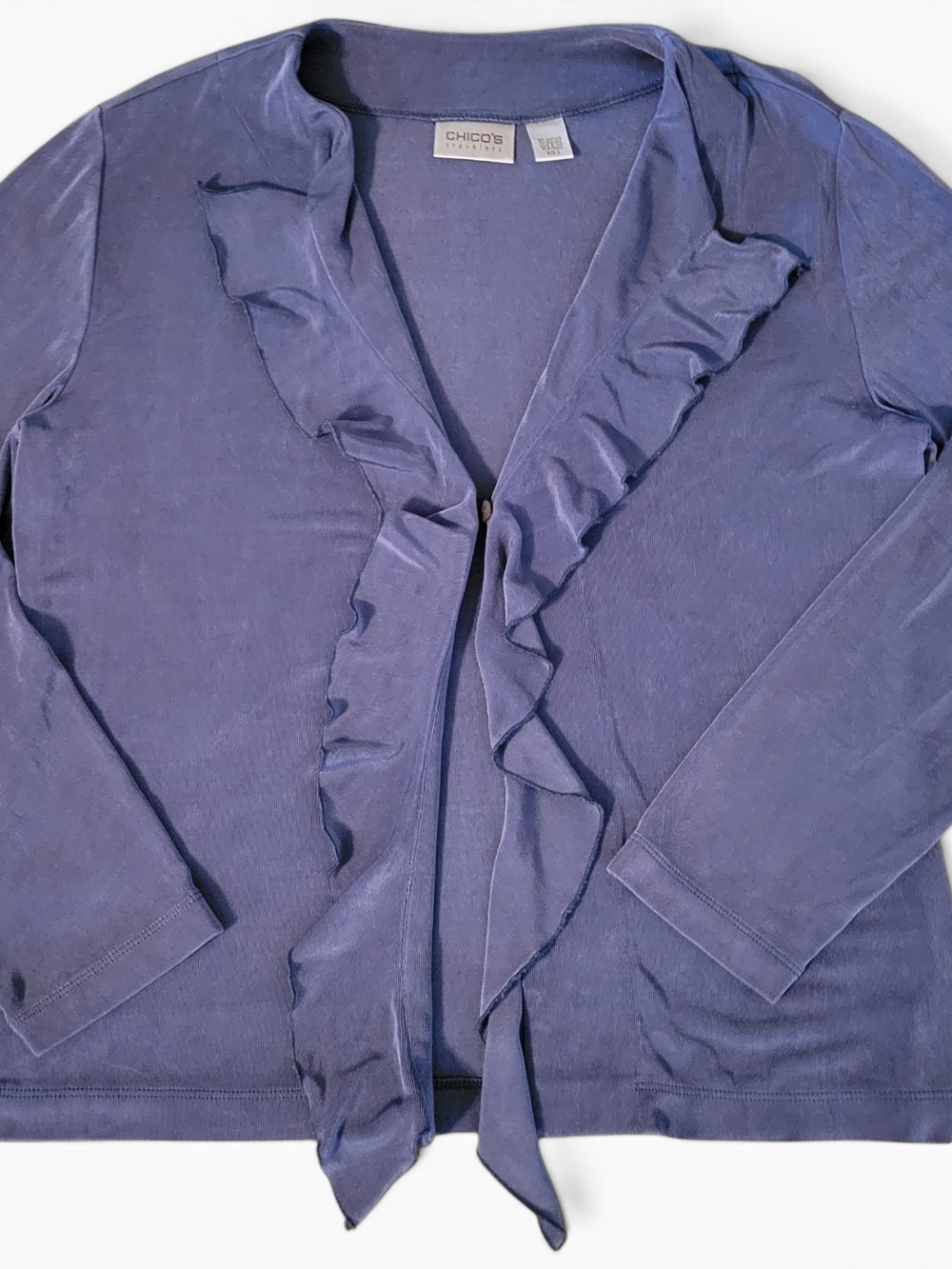 Chico's Lavender Ruffle-Front Women's Cardigan Chico's Size 2